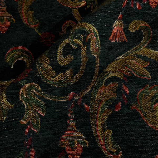 Burch Limo Blue Jacquard Tapestry Upholstery Fabric
