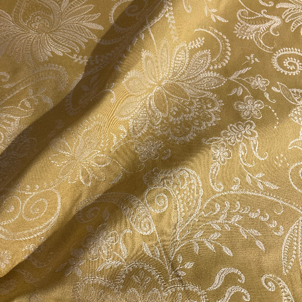 Burch Liona Yellow Floral Damask Upholstery Fabric