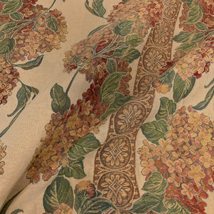 Burch Margie Beige Floral Panel Stripe Upholstery Fabric