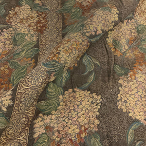 Burch Margie Brown Floral Panel Stripe Upholstery Fabric