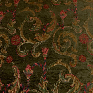 Burch Marvin Green Chenille Paisley Upholstery Fabric
