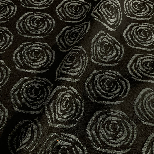 Burch Merlin Ebony Black Chenille Upholstery Fabric