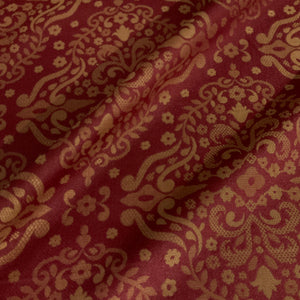 Burch Milan Red Gold Damask Upholstery Fabric