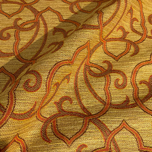 Burch Morgan Golden Scrollwork Design Upholstery Fabric