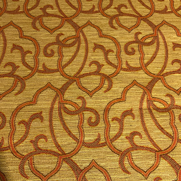Burch Morgan Golden Scrollwork Design Upholstery Fabric
