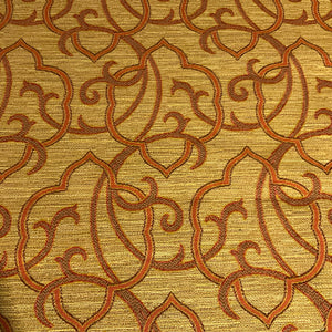 Burch Morgan Golden Scrollwork Design Upholstery Fabric