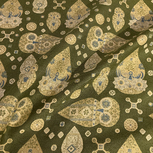 Burch Ned Emerald Green Geometric Upholstery Fabric