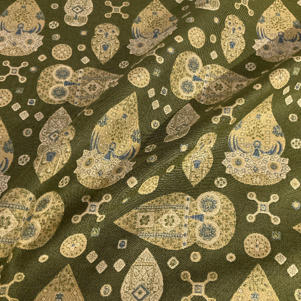 Burch Ned Emerald Green Geometric Upholstery Fabric