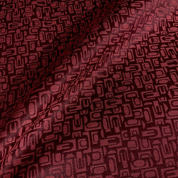 Burch Prank Dark Red Geometric Upholstery Fabric