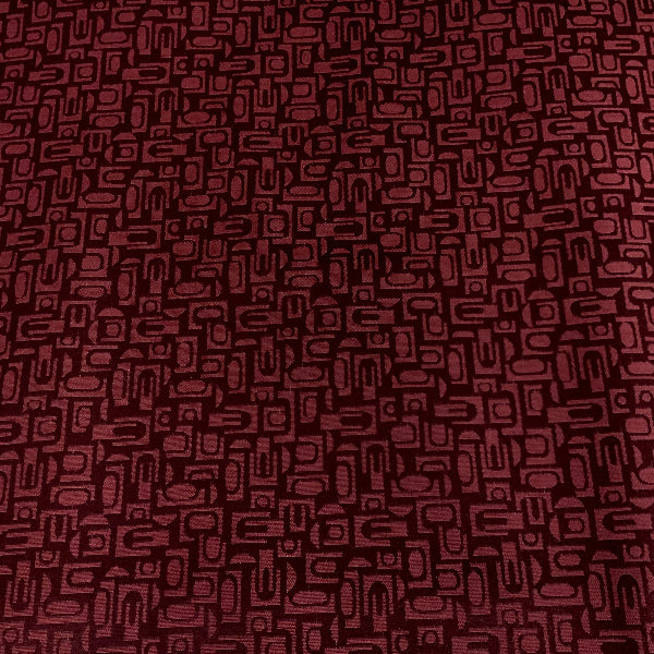 Burch Prank Dark Red Geometric Upholstery Fabric