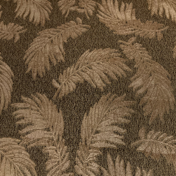 Burch Raised Chenille Brown Beige Fern Upholstery Fabric