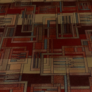 Burch Red Beige Geometric Upholstery Fabric