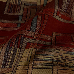 Burch Red Beige Geometric Upholstery Fabric