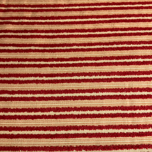 Burch Red Textured Chenille Stripe Upholstery Fabric