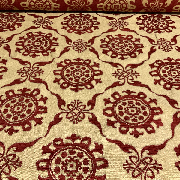 Burch Rhonda Berry Red Textured Chenille Upholstery Fabric