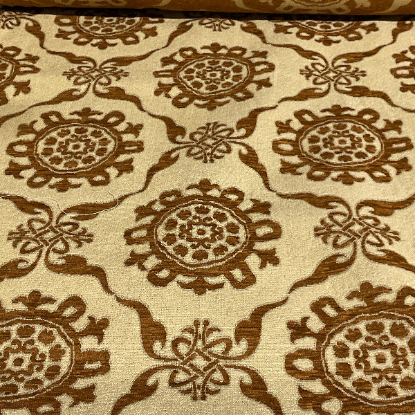 Burch Rhonda Cinnamon Brown Textured Chenille Upholstery Fabric