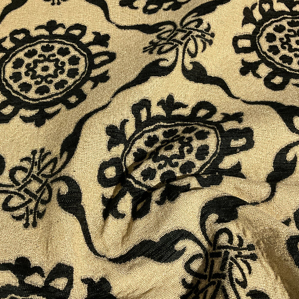 Burch Rhonda Ebony Black Textured Chenille Upholstery Fabric