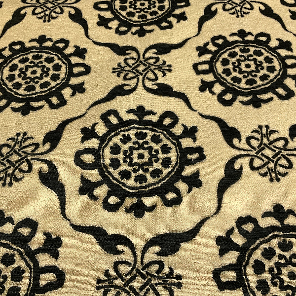 Burch Rhonda Ebony Black Textured Chenille Upholstery Fabric