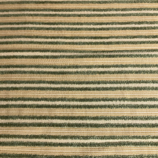 Burch Sea Green Textured Chenille Stripe Upholstery Fabric