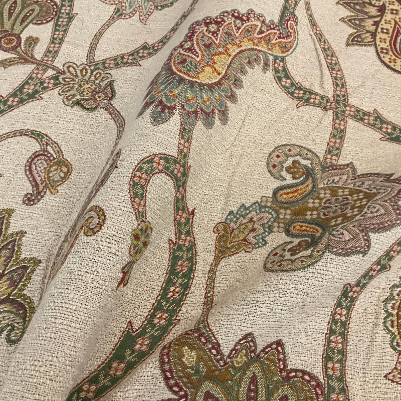 Burch Sharon Cream Beige Paisley Upholstery Fabric