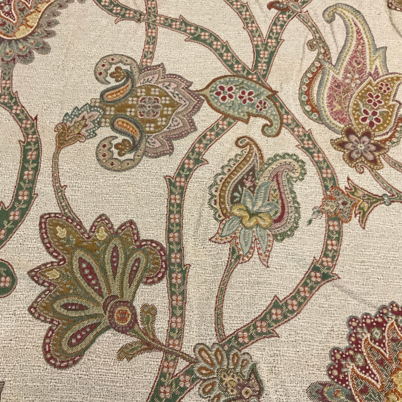 Burch Sharon Cream Beige Paisley Upholstery Fabric