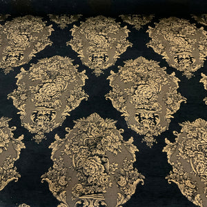 Burch Silvana Ebony Black Chenille Tapestry Upholstery Fabric