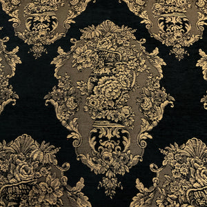 Burch Silvana Ebony Black Chenille Tapestry Upholstery Fabric