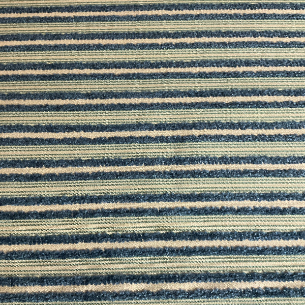 Burch Sky Blue Textured Chenille Stripe Upholstery Fabric