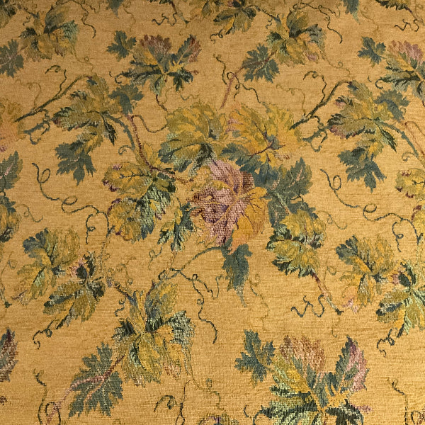 Burch Sorbet Gold Floral Chenille Upholstery Fabric