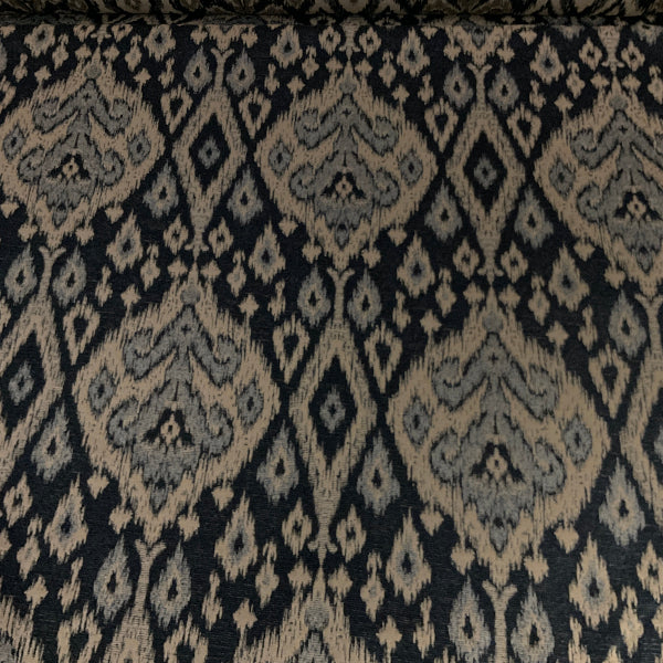 Burch Tibet Indigo Blue Ikat Upholstery Fabric