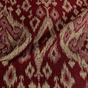 Burch Timin Cranberry Red Ikat Upholstery Fabric