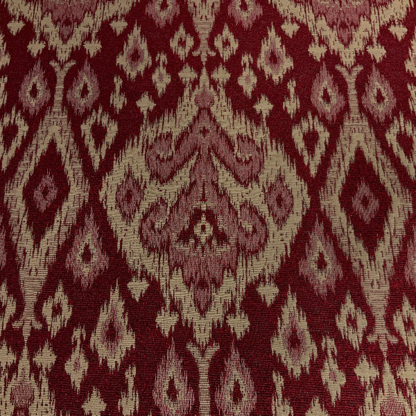 Burch Timin Cranberry Red Ikat Upholstery Fabric