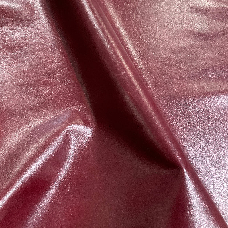 Burgundy Red Smooth Grain Leather Full Whole Cow Hide Upholstery