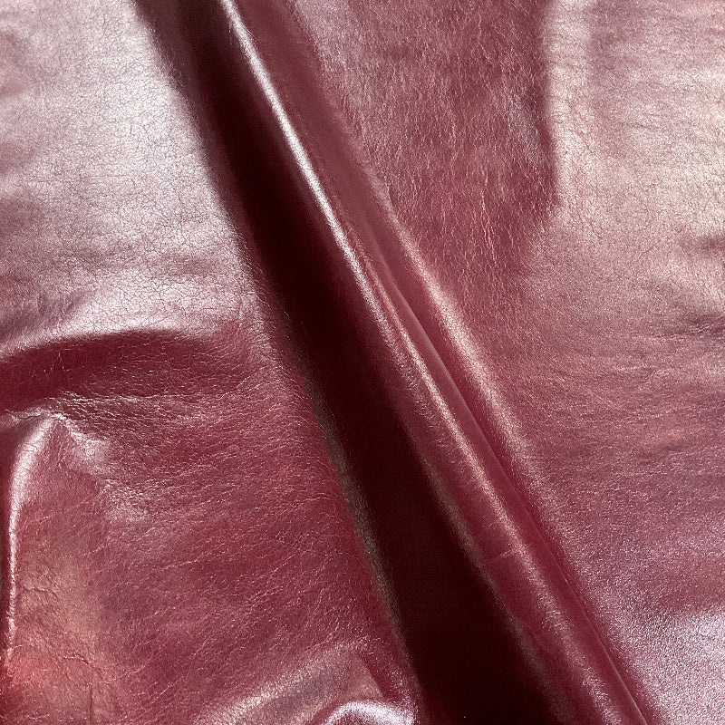 Burgundy Red Smooth Grain Leather Full Whole Cow Hide Upholstery