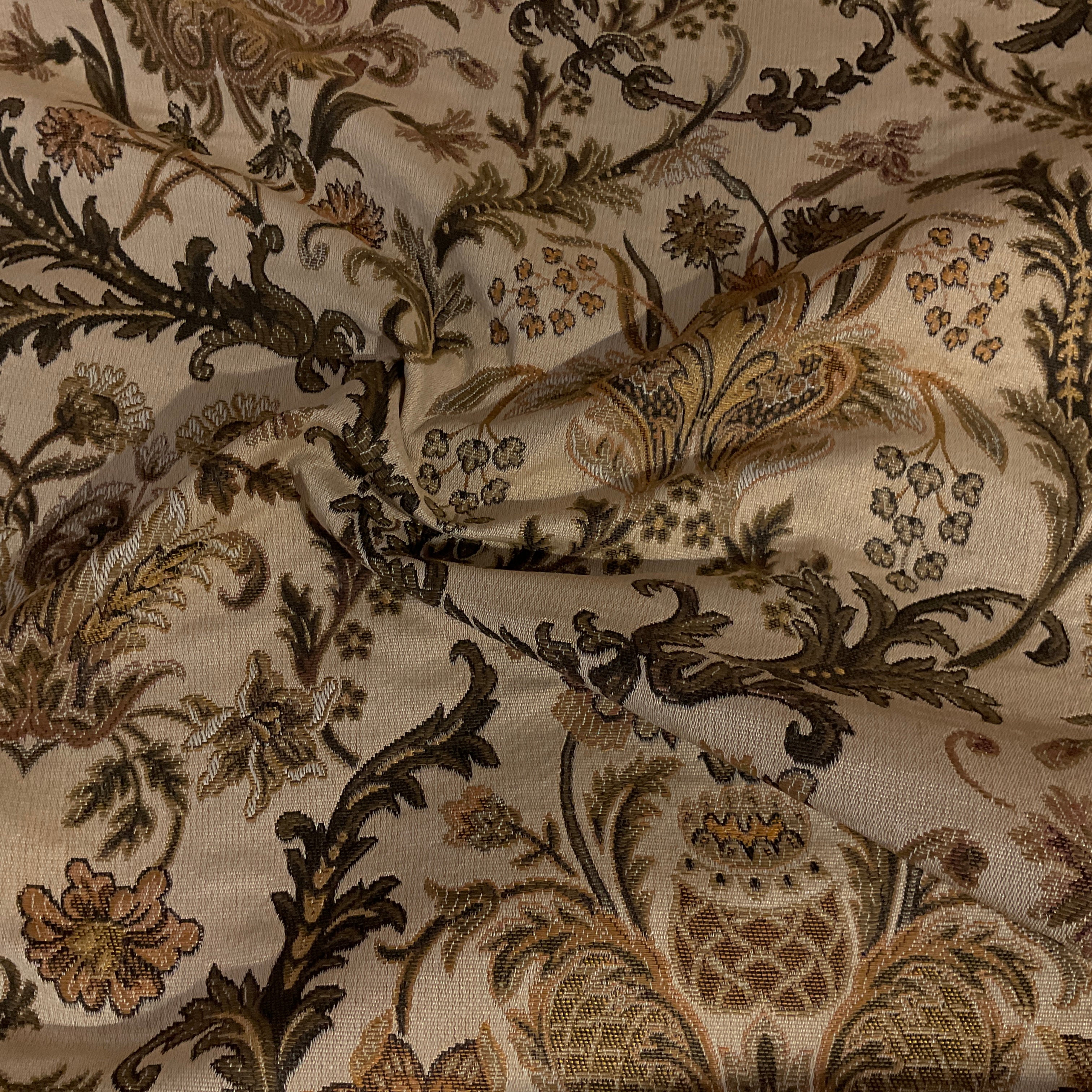 Burch Regent Khaki Beige Designer Tapestry Upholstery Fabric