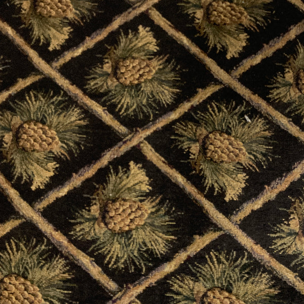 Regal Fabrics Lattice Pinecone Black Upholstery Fabric