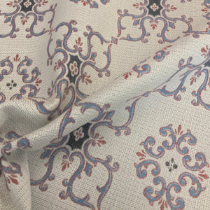 Sunbrella Palacio Tile Dusk White Outdoor Upholstery Fabric