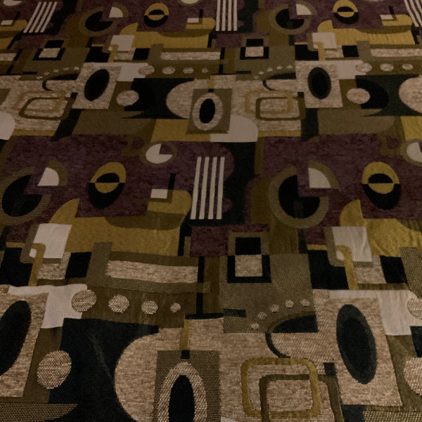 Caleb Plum Purple Chenille Geometric Upholstery Fabric