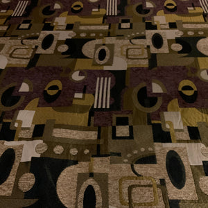Caleb Plum Purple Chenille Geometric Upholstery Fabric