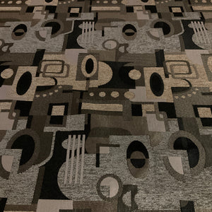 Caleb Silver Gray Chenille Geometric Upholstery Fabric