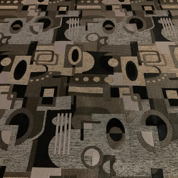 Caleb Silver Gray Chenille Geometric Upholstery Fabric