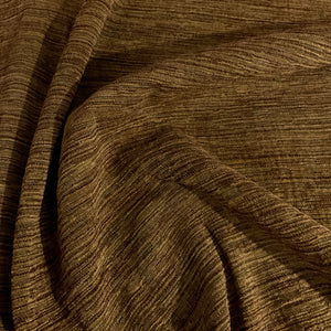 Caledonia Ginger Beige Chenille Stripe Upholstery Fabric