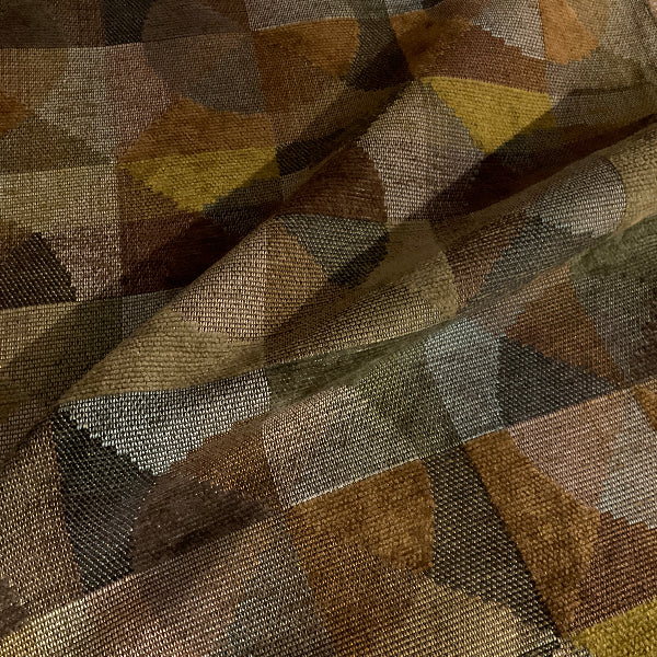Cartwheel Mink Multi Color Geometric Chenille Upholstery Fabric