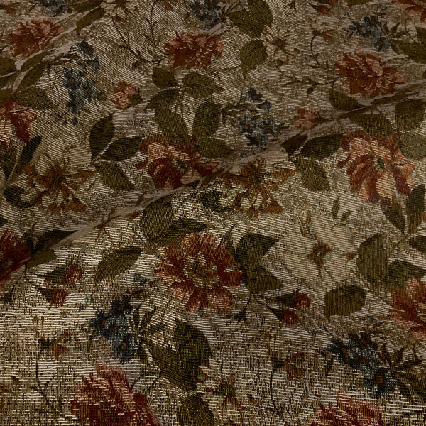 Chealsea Blossom Beige Floral Upholstery Fabric