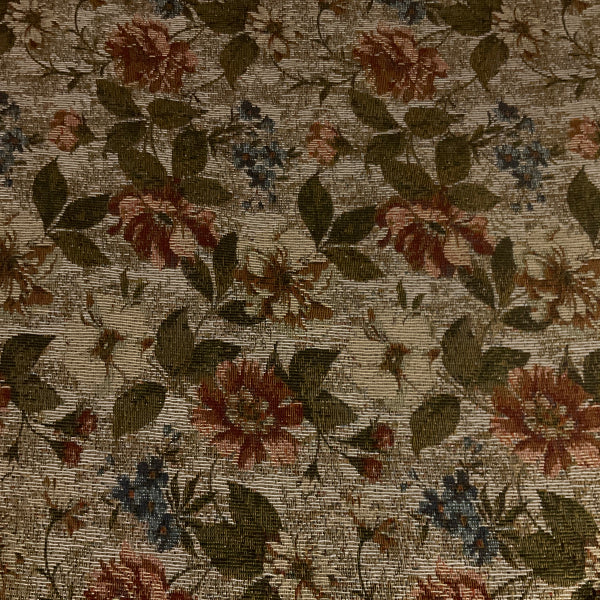 Chealsea Blossom Beige Floral Upholstery Fabric