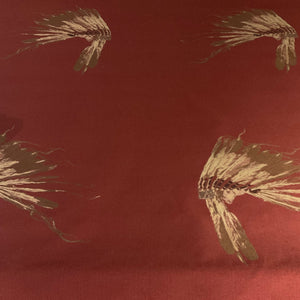 Chief Cherokee Indian Red Upholstery Fabric