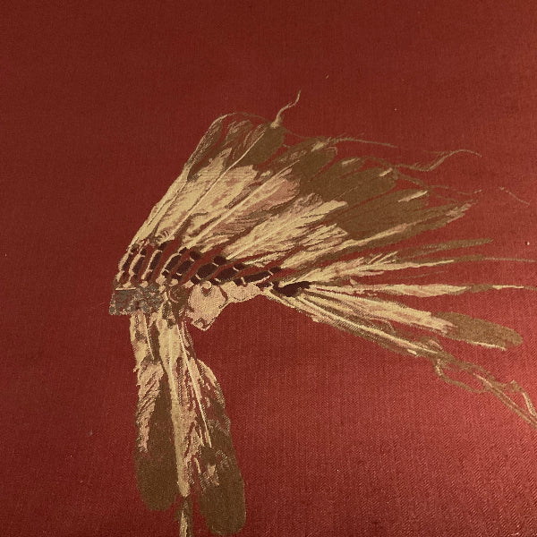Chief Cherokee Indian Red Upholstery Fabric