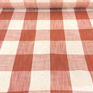 Culp Hartwood Papaya Red Plaid Upholstery Fabric