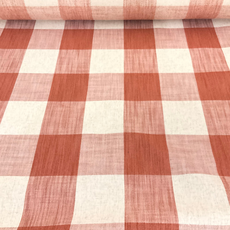 Culp Hartwood Papaya Red Plaid Upholstery Fabric