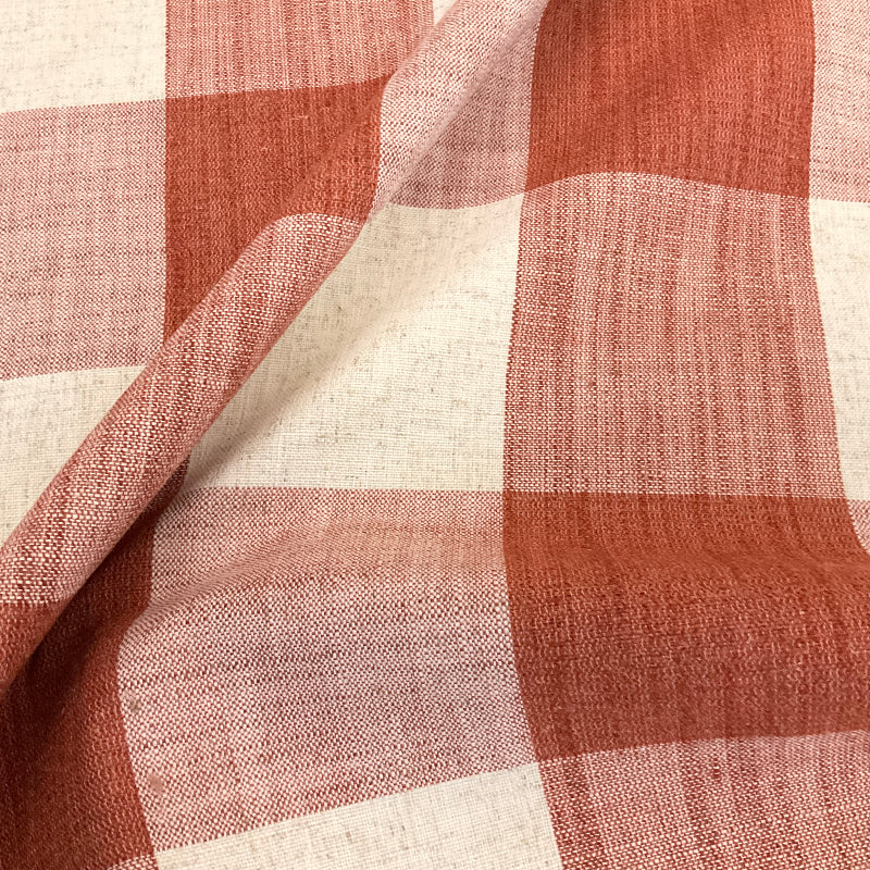 Culp Hartwood Papaya Red Plaid Upholstery Fabric